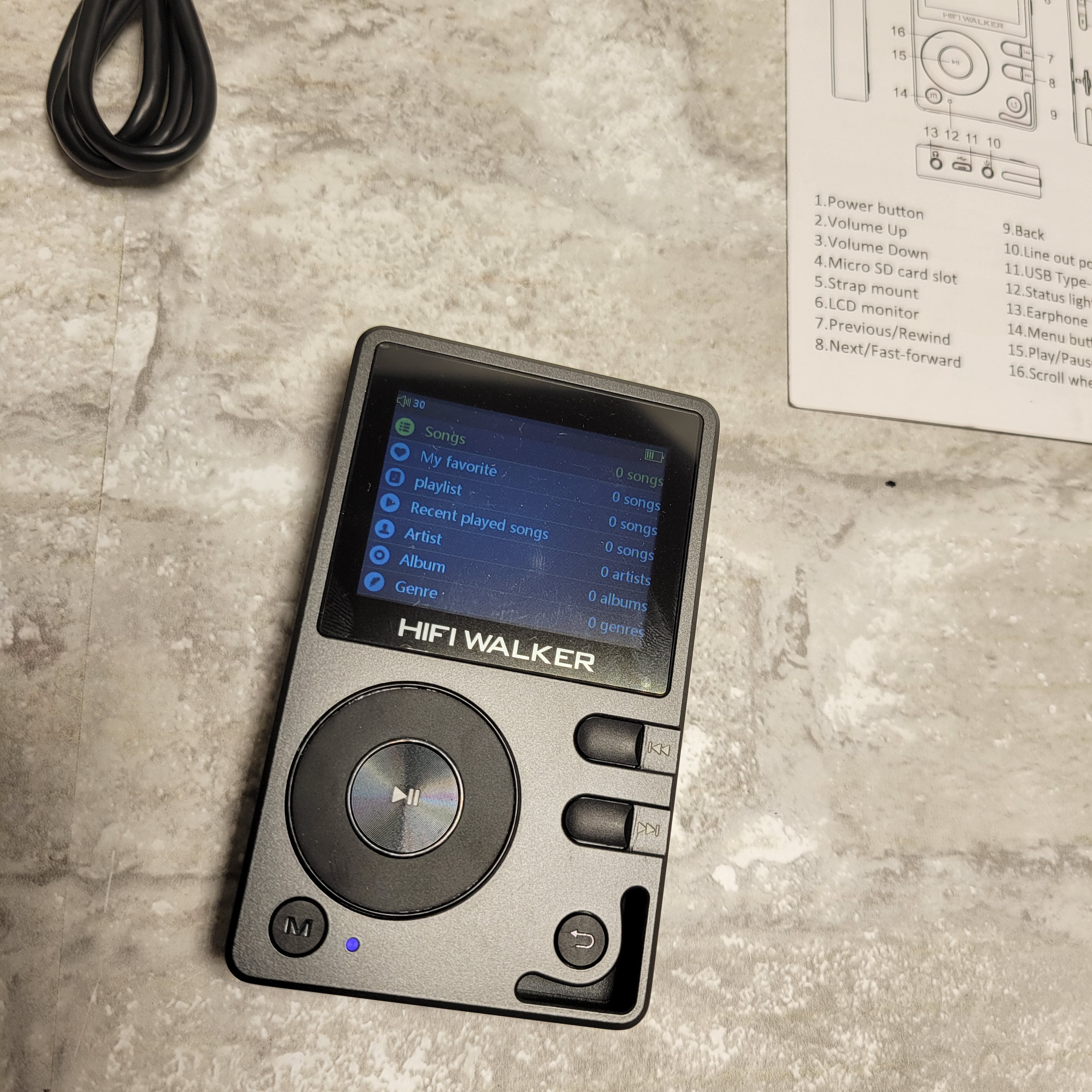 HIFI WALKER H2, High Resolution Bluetooth MP3 Player, DSD DAC, Portable Digital (8038529663214)